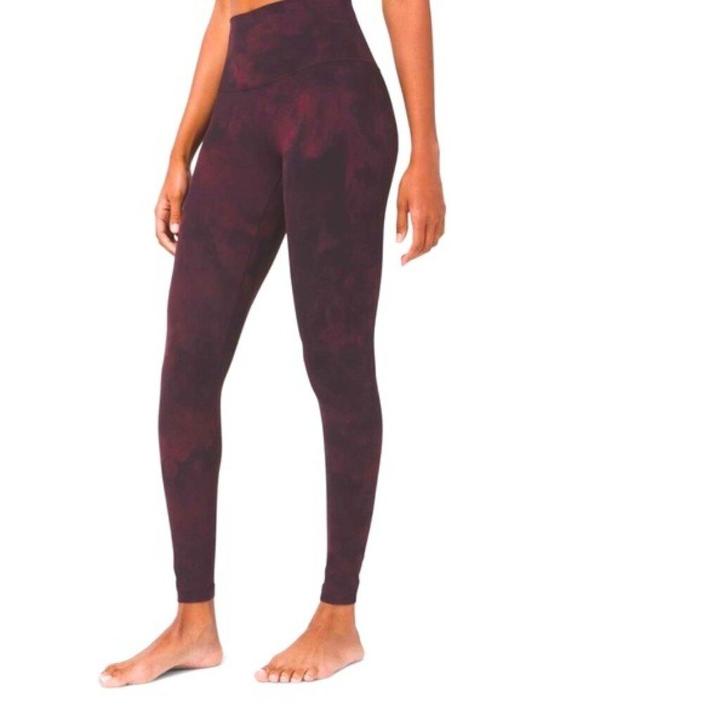 Lululemon Align Pant 28” - Maroon Diamond Dye Cassis Black - Size 6